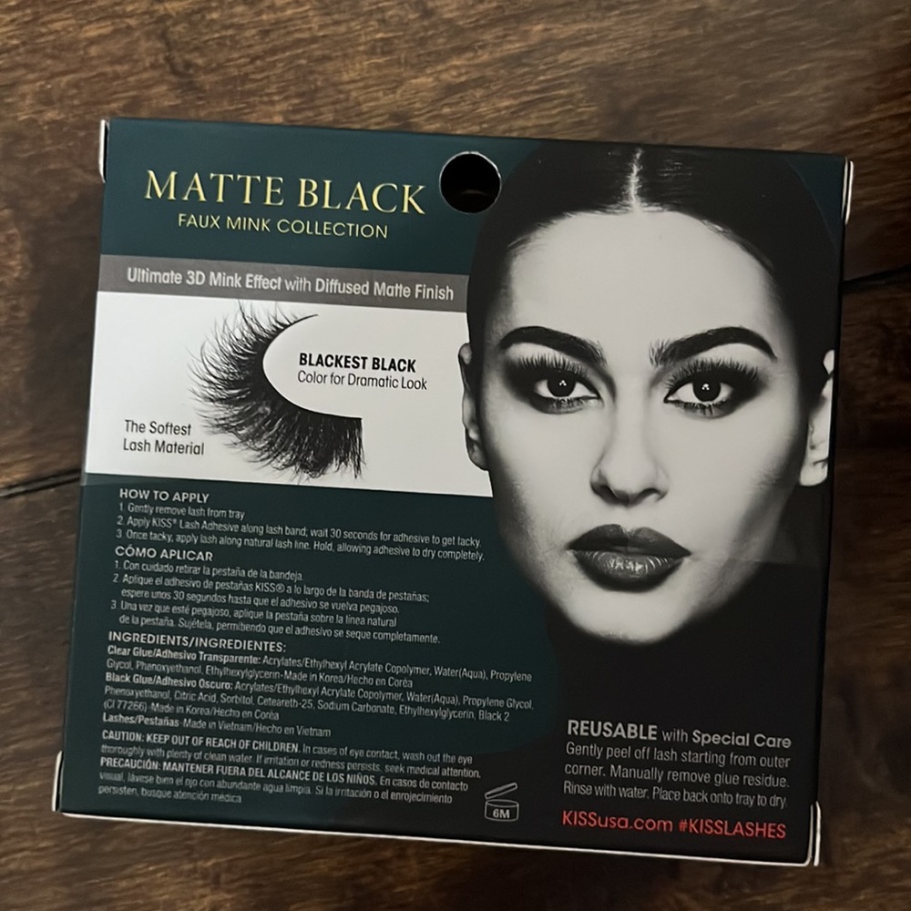 Nib KISS false eyelashes couture matte black 3d volume lash 89096 - Picture 2 of 2